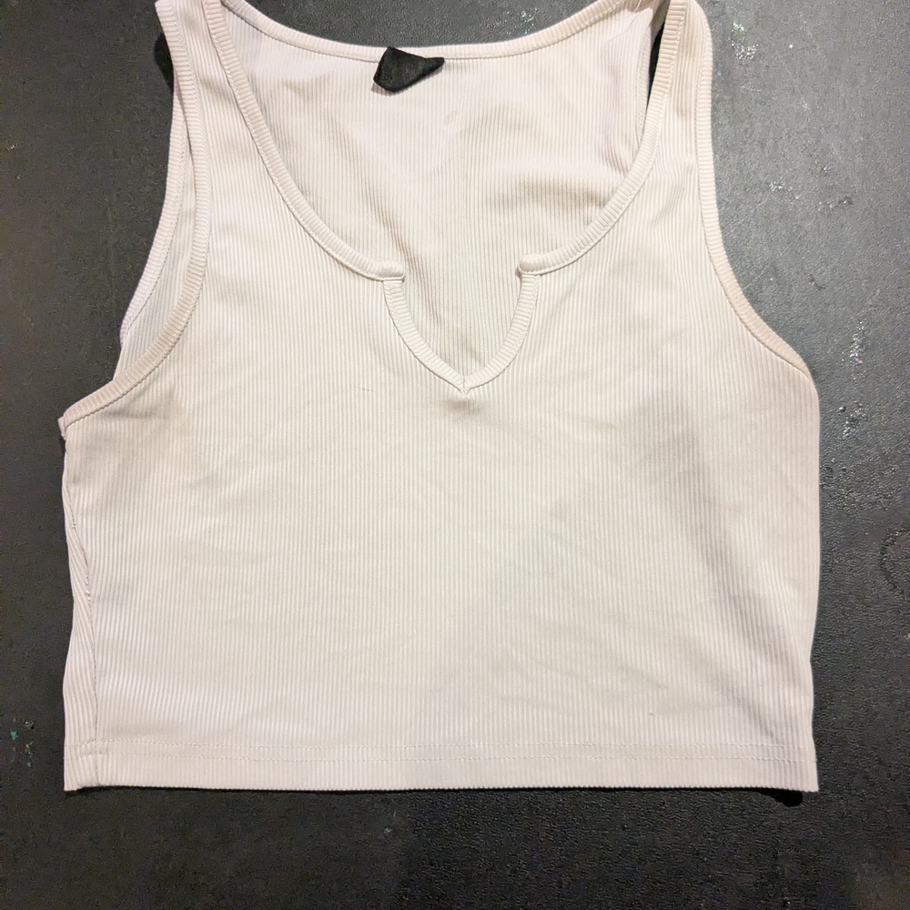 Women's Cream Sleeveless Top